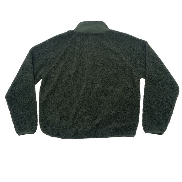 Victorias Secret PINK Jacket Medium Dark Green Sherpa Snap Buttons Pockets - Picture 4 of 11